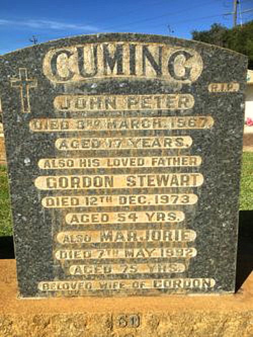 John Peter Cuming’s Gravestone